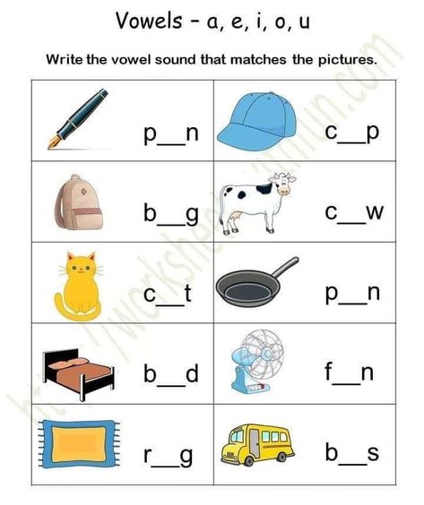 Kindergarten Math Worksheets Addition, Missing Letters, Cvc Words Kindergarten, Kindergarten Phonics Worksheets, English Worksheets For Kindergarten, Vowel Worksheets, Alphabet Worksheets Kindergarten, Learning Phonics, Kindergarten Reading Activities