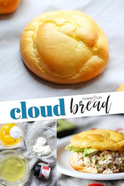 How to Make Cloud Bread, only 4 ingredients for an easy, low carb, gluten free bread alternative! #cookiesandcups #lowcarb #keto #glutenfree #recipe #bread Alternative To Bread, Cloud Bread Recipe, Bread Alternatives, Keto Diet Breakfast, Cloud Bread, Low Carb Low Sugar, Best Low Carb Recipes, Diet Breakfast Recipes, Healthy Low Carb Recipes