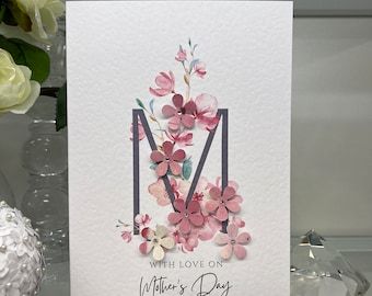 Mother's Day Card Mothering Sunday Card Luxury - Etsy UK Mothers Day Cards Homemade, Mothering Sunday, Mother's Day Greeting Cards, Handmade Flowers Paper, Mother's Day Diy, Mors Dag, Paper Flowers Diy, Card Handmade, Mothers Day Crafts