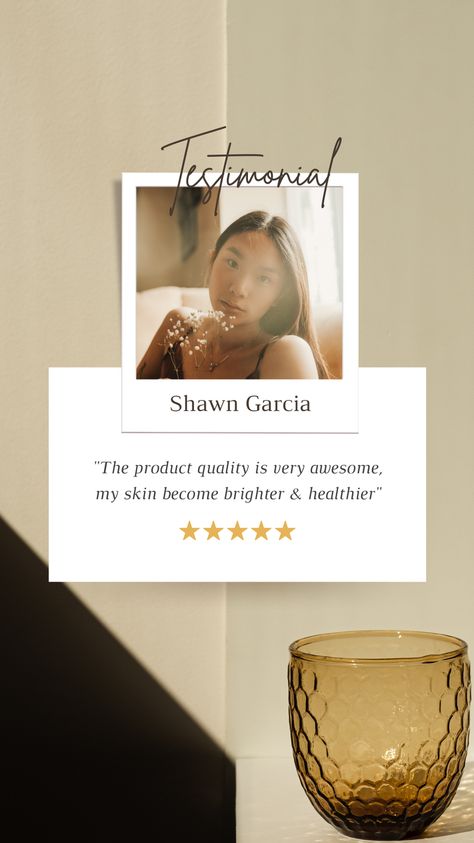 Beige Minimalist Skincare Testimonial Instagram Story Canva Template Skincare Testimonial, Testimonial Design, Minimalist Skincare, Spa Marketing, Beige Minimalist, Font Combos, Create Your Story, Instagram Story Template, Story Template