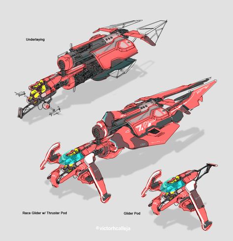 Glider w/ Thruster Pod Sketch, Victor Calleja on ArtStation at https://www.artstation.com/artwork/doggW Spaceship Thruster, Scrapper Film, Pod Racer, Star Wars Ships Design, Spacecraft Design, Robot Sketch, Space Ships Concept, Cyborgs Art, Space Ship Concept Art