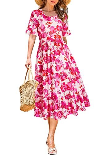 Summer Fashion Dresses Casual, Bohemian Sundress, Midi Dresses For Women, Beach Sundress, Sundresses Women, Flowy Midi Dress, Floral Dress Casual, Warm Dresses, Summer Fashion Dresses