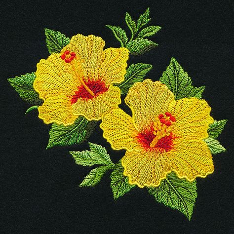 Hawaiian Hibiscus design (M18972) from www.Emblibrary.com Embroidered Hibiscus Flower, Flowers Textiles, Embroidery Library Design, Library Embroidery, Hibiscus Design, Embroidered Bath Towels, Flower Machine Embroidery Designs, Flowers Embroidered, Hawaiian Hibiscus