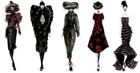 Connie Lim on Behance Francois Berthoud, Gothic Mode, Moda Do Momento, Miku Cosplay, Savage Beauty, Mcqueen Fashion, Fashion Sketchbook, Fashion Illustration Sketches, Fashion Figures