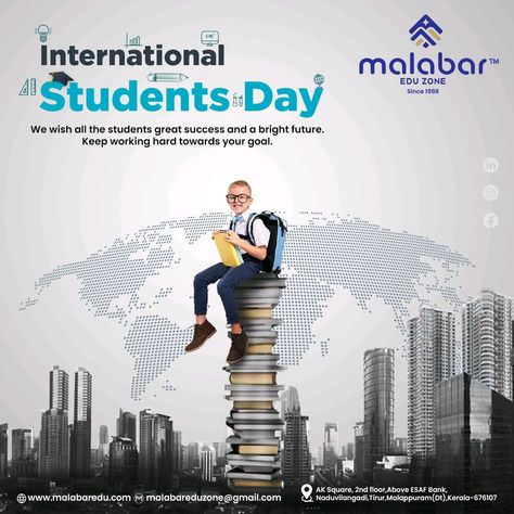 International Students Day . . . . . #studentsday #students #studentsfirst #studentsuccess #specialdays #specialday #celebrate #consultancy #business #consultant #consulting #marketing #training #consultants #finance #digitalmarketing #studyabroad #education #management #india International Students Day, Students Day, Business Consultant, Student Success, Marketing Training, International Students, Bright Future, Study Abroad, Work Hard