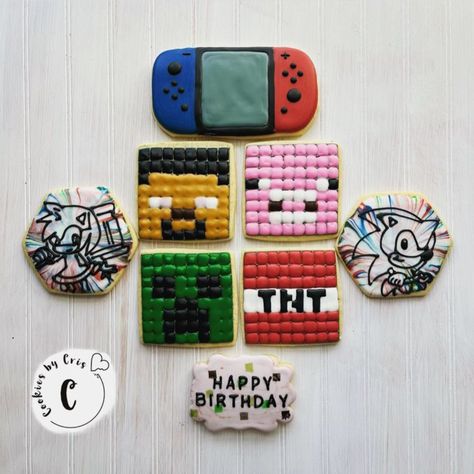 Minecraft cookies Nintendo Switch cookies Sonic cookies Switch Cookies, Cookies Sonic, Sonic Cookies, Gamer Cookies, Minecraft Cookies, Nintendo Switch, Sonic, Minecraft, Sugar Cookie