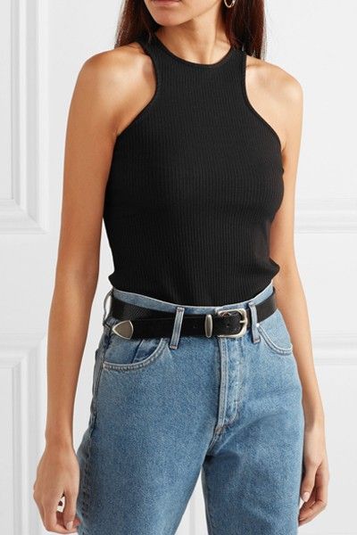 15 Racerback Tanks To Buy Now | sheerluxe.com Racerback Top Outfit, Racerback Tank Outfit, Julia Pelipas, Saint Laurent Sandals, Capsule Wardrobe Outfits, Tank Outfit, Racerback Top, Fashion Buyer, Wardrobe Outfits