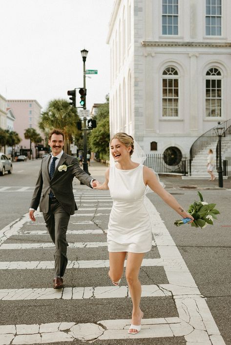 Charleston Elopement Gibbs Museum Wedding Charleston, Downtown Charleston Elopement, Charleston Courthouse Wedding, Sarasota Courthouse Wedding, Downtown Elopement Photoshoot, Charleston Sc Elopement, Elopement Courthouse Photo Ideas, Downtown Charleston Engagement Photos, Engagement Photos Charleston Sc