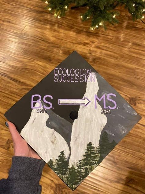 Earth Graduation Cap, Mountain Graduation Cap, Ecology Graduation Cap, Graduation Cap Designs Nature, Graduation Cap Designs Environmental, Grad Cap Designs, Graduation Cap Designs, Cap Decorations, Graduation Cap Decoration