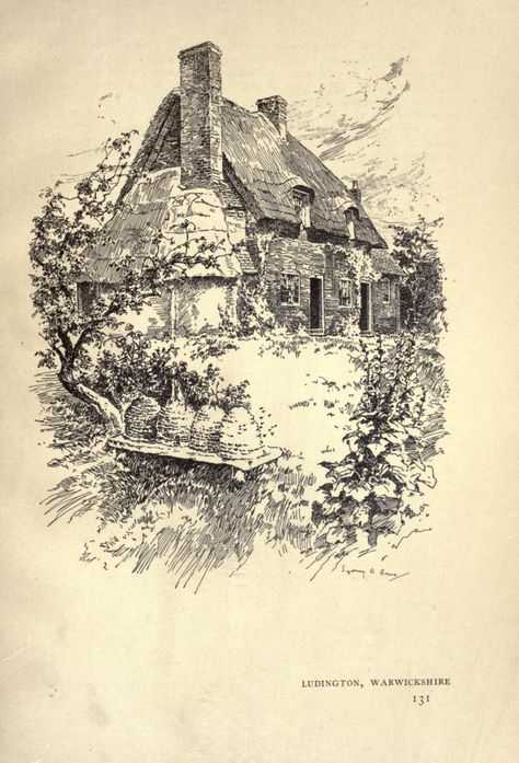 Old English country cottages : Holme, Charles, 1848-1923 : Free Download, Borrow, and Streaming : Internet Archive English Cottage Drawing, English Cottagecore, Thatch Cottage, Cottage Drawing, English Country Cottages, Country Cottages, Branding Inspo, Mother Earth News, English Art