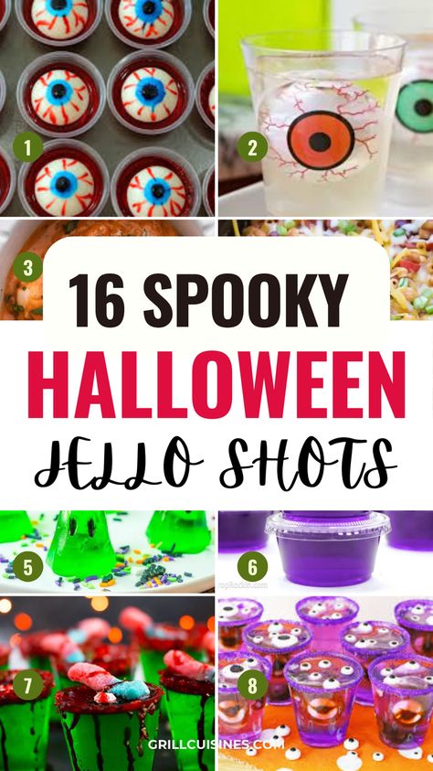 These are the best Halloween Jello Shots ideas! Eyeball jello shots, vampire kiss, purple hooter, black magic and more! Make your favorites for your guests. Happy Halloween!!
Black Magic Jello Shots, Vampire Kiss Jello Shots, Jell-o Shots Halloween, Halloween Jell-o Shots, Purple Jello Shots, Jello Shots Halloween Cute Halloween Jello Shots, Spooky Halloween Jello Shots, Halloween Shots Alcohol Jello Shooters, Halloween Jello Recipes, Edible Glitter Jello Shots, Jello Shots For Halloween, Halloween Jell-o Shot Ideas, How To Make Jell-o Shots, Non Alcoholic Jello Shots Kids