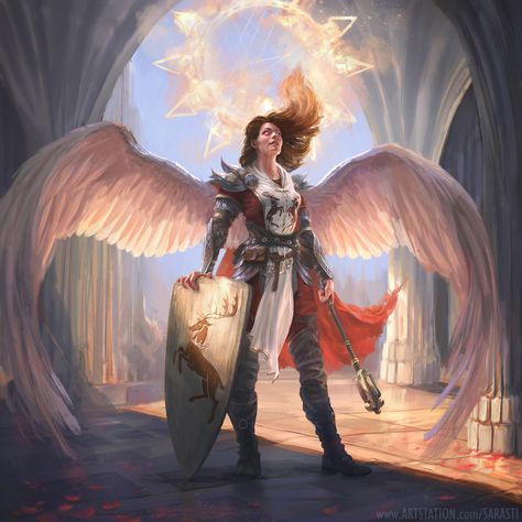 Mtg Art, Commissioned Artwork, Arte Fantasy, Magic Art, Angel Art, Dnd Characters, An Angel, Fantasy Artwork, Character Portraits