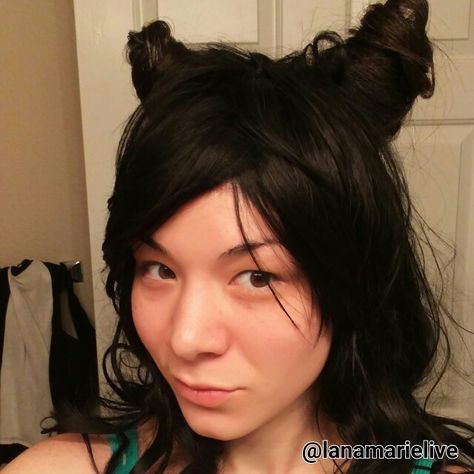 Bat Hairstyle, Cat Ears Hairstyle, Cat Hairstyles, Bat Cat, Double Buns, Ear Hair, Crazy Hair Days, Halloween Hair, Cat Hair