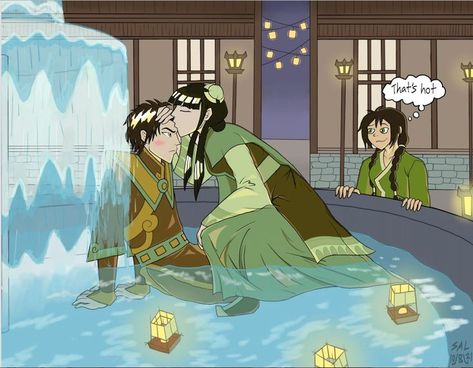 Prince Zuko and Mai in the fountain with Jin watching them in the village of Ba Sing Se from Avatar The Last Airbender Zuko Matching Pfp, Zuko And Mai, Mai And Zuko, Prince Zuko, Avatar Zuko, Fire Nation, Avatar Airbender, Avatar Aang, The Fountain