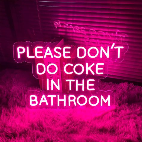 Neon Bathroom, Bathroom Night Light, Pink Neon Sign, College House, Neon Wall Signs, Light Up Signs, Wedding Girl, College Apartment, Bedroom Wall Decor