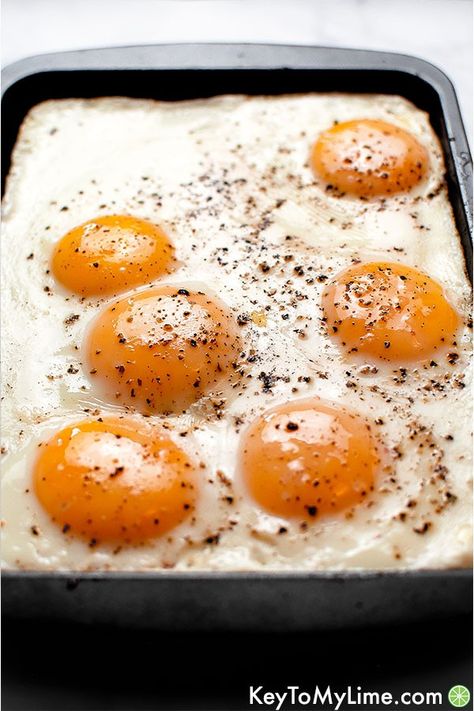 Eggs In Toaster Oven, Toaster Oven Eggs, Sheet Pan Eggs Baking, Oven Fried Eggs, Oven Breakfast Sandwiches, Fried Eggs In The Oven, Bake Eggs In Oven, Eggs Sheet Pan, Eggs For Sandwiches