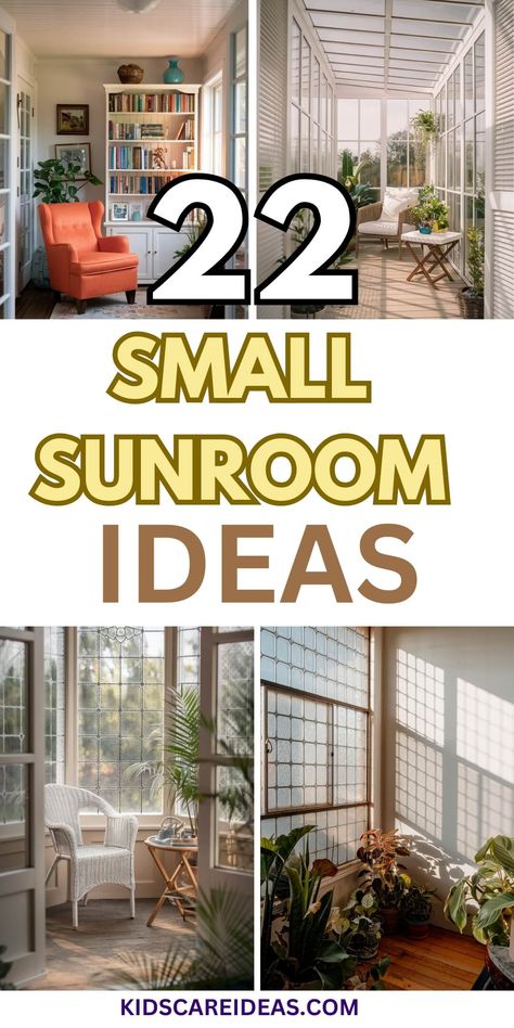 22 Small Sunroom Ideas to Brighten Up Your Home Small Sunroom Library Ideas, Couch In Sunroom, Small Narrow Sunroom Ideas, Sunroom Renovation Ideas, Small Sunporch Decorating Ideas, Tiny Sunroom Decorating Ideas, Small Solarium, Sunroom Office Ideas Small Spaces, Interior Sunroom Ideas