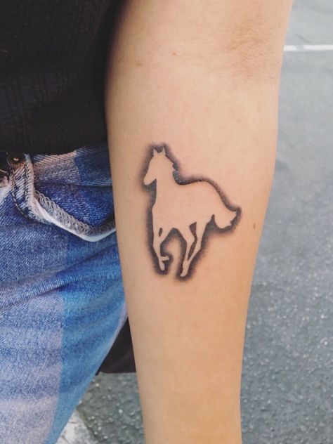 White Pony Tattoo Deftones, Deftones Horse Tattoo, White Pony Tattoo, Deftones Horse, White Horse Tattoo, Deftones Tattoos, Deftones Tattoo Ideas, Deftones Art, Deftones Tattoo