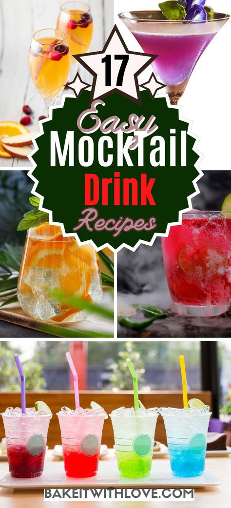 Pin images of multiple different "mocktails" and non-alcoholic drinks. Barista Basics, Best Mocktail Recipe, Best Mocktails, Mocktail Party, Easy Mocktails, Mocktail Bar, Easy Mocktail Recipes, Mocktail Recipes, Drink Recipes Nonalcoholic