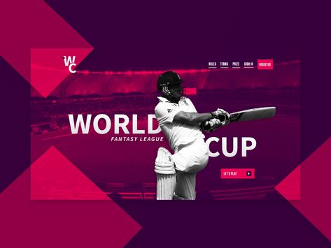 Let's win on the back of what goes down on the pitch this summer! Cricket Website, Fantasy League, Ui Design Website, Rugby World Cup, Cricket World Cup, The Pitch, Saint Charles, Website Design Inspiration, Sports Design