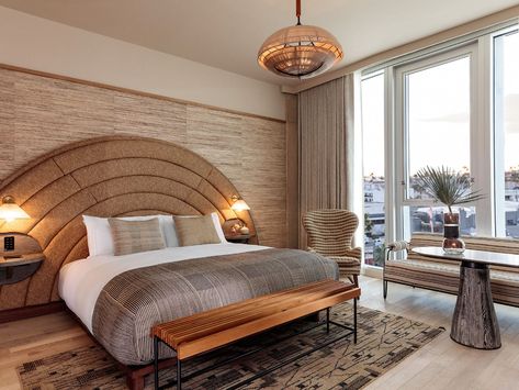 Luxury Hotel Rooms & Suites | Santa Monica Proper Hotel Santa Monica Proper Hotel, Proper Hotel, Luxury Hotel Room, Los Angeles Hotels, Queen Room, How To Dress A Bed, Kelly Wearstler, Floor To Ceiling Windows, Indoor Outdoor Living