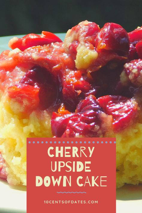 Cherry Upside-Down Cake - 10 Cents Worth of Dates Cherry Upside Down Cake Recipe, Upside Down Cherry Cake, Upside Down Desserts, Cherry Upside Down Cake, Bake Sale Treats, Chocolate Cherry Cake, Cherry Cupcakes, Citrus Recipes, Canned Cherries