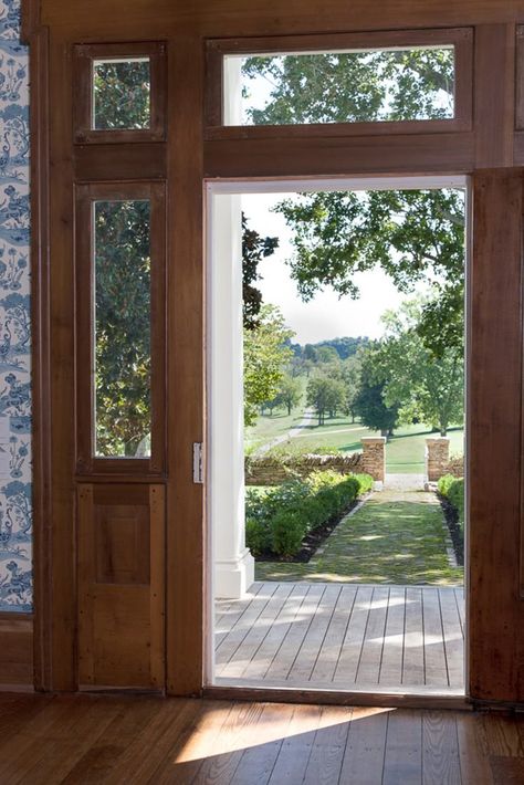 Tennessee Farmhouse, Tennessee Farm, French Country Ideas, Farmhouse Entry, Ship Lap, Front Walkway, Entryway Ideas, Wood Detail, Door Ideas