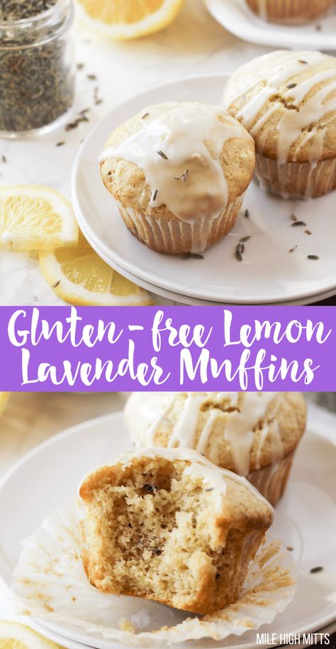 Fluffy, moist, easy Lemon Lavender Muffins make a great Spring breakfast or Tea Party treat (for kids, baby showers, or bridal showers). Filled with lemon flavor throughout, a hint of lavender, and topped with a lemon glaze. Gluten-free, and easily made dairy-free too. Spring Muffins, Lavendar Recipe, Beltane 2024, Lavender Muffins, Gluten Free Dairy Free Muffins, Spring Breakfast, Lavender Recipes, Pancake Bites, Paleo Recipe