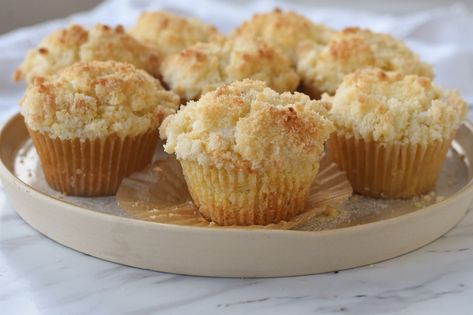 Cream Cheese Muffins | Recipe by Leigh Anne Wilkes Streusel Topping For Muffins, Brunch Desserts, Seafood Entrees, Make Cream Cheese, Muffin Streusel, Cream Cheese Muffins, Filled Muffins, Cheese Muffins, Ice Cream Pies