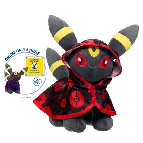 Eevee Build A Bear, Build A Bear Pokemon, Eeveelutions Plushies, Pokémon Plushies, Umbreon Plush, Dark Type Pokemon, Bear Pokemon, Umbreon Pokemon, Pokemon Plushies