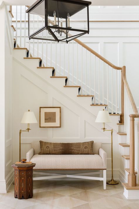 Entry Stairs, Southern Living Homes, Stair Case, Interior Stairs, Painted Floors, Staircase Design, Southern Living, Slipcovers For Chairs, Architecture Details