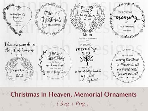 Free Christmas in Heaven Svg Bundle | Christmas memorial svg | Christmas ornament svg | Christmas svg bundle | Commercial use svg In Memory Christmas Ornaments, Christmas In Heaven Ornament, Merry Christmas In Heaven, Memorial Svg, Remembering Dad, Dad In Heaven, Christmas In Heaven, Ornament Svg, Christmas Svg Files