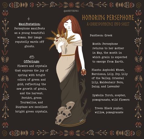 Goddess Of Agriculture, Persephone Goddess, Goddess Magick, Claim To Fame, Greek Mythology Gods, Wiccan Magic, Witch Spirituality, Greek Gods And Goddesses, Witch Spell Book