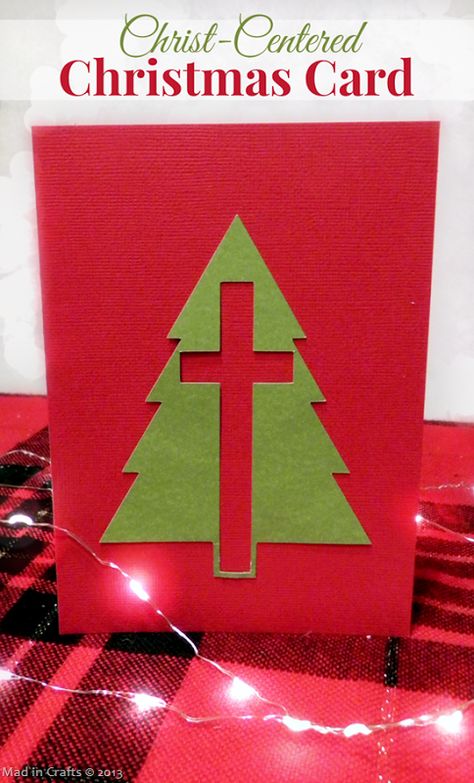 Simple Christ-Centered Christmas Card (with free Silhouette cut file) - Mad in Crafts Card Diy Ideas, Christmas Card Diy, Christian Christmas Cards, Christ Centered Christmas, Religious Christmas Cards, Free Silhouette, Nativity Crafts, Christmas Card Crafts, Preschool Christmas