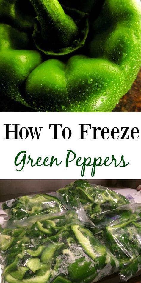 How to Freeze Green Peppers--this frugal trick will show you how to freeze green peppers, allowing you to save money by buying in bulk when peppers are on sale! Freezing Green Peppers, Freezing Food Guide, Green Pepper Recipes, Freezing Vegetables, Canning Vegetables, Buying In Bulk, Freeze Greens, Freezer Meal Prep, Green Peppers