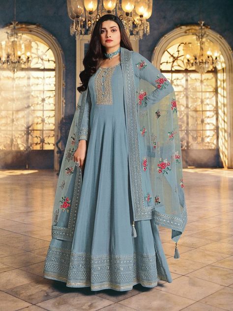 #dressesonline #eveningdresses #dressshopping #longdresses #designerdress #sabyasachidresses #dressoftheday #fashion #womenclothing #loveforfashion #indiandresses #fashionposts #indianoutfits #fashionweek #pakistanidresses #sale #partyweardress #dresses #ootd #love #weddingoutfits #onlineshopping #instafashion #bollywood #beautifuldress #Salwarkameez #fashionblogger #dressforgirl #weddingdress #bridalweddingdress #bridedress #bridalwear #sangeetdress #shalwarkameez #pantstylesuit #etsysale Designer Anarkali, Anarkali Suit, Anarkali Dress, Salwar Kameez, Anarkali, Embroidery, Silk, Fabric, Blue