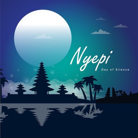 Vector illustration of nyepi day greetin... | Premium Vector #Freepik #vector Nyepi Day, Day Of Silence, Blue Tones, Premium Vector, Graphic Resources, Dark Blue, Vector Illustration, Architecture, Blue