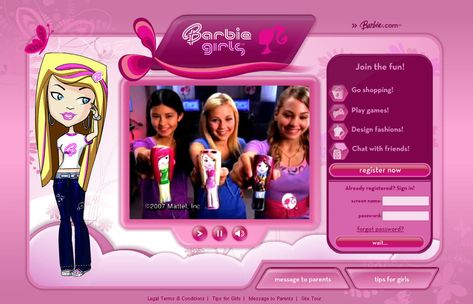 Ux Design Website, Website Design Landing Page, Old Barbie, Barbie Website, Girly Games, Y2k Early 2000s, Early 2000s Aesthetic, Barbie Games, Web Design Portfolio