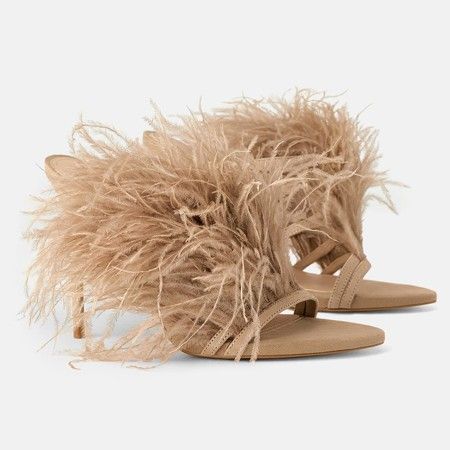 24 Feather Detail Shoes And Bags We’re Loving | sheerluxe.com Feather Shoes, Feather Sandals, Feather Heels, Bottega Veneta Shoes, Fur Heels, High Heel Mules, Zara Leather, Dolce E Gabbana, Leather High Heels