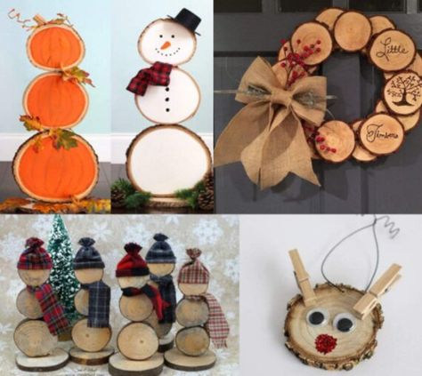 "-Natural & High quality Wood - Our wood slices made of natural pine wood with barks. Each slice was selected, sanded and polished, safe enough for use. -Pre-drilled wood slices - Comes with one roll jute twine and one roll cotton string, each is 33 Feet. Easy to hang, great for making Christmas ornaments. -50Pcs wood rounds craft slice set - Diameter: 2.4\"-2.8\", Thickness: approx.5mm. Smooth surface, easy to write, paint and draw. -DIY Crafts - Hand paintings, coasters, Easter and Christmas o Wood Discs Crafts, Wood Log Crafts, Circle Crafts, Wood Slice Crafts, Diy Case, Christmas Wood Crafts, Wood Slice Ornament, Christmas Ornaments Homemade, Christmas Ornament Crafts