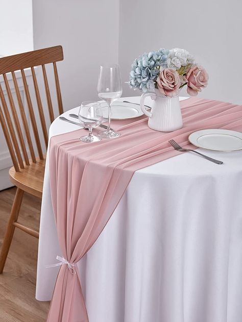 Pink  Collar  Polyester   Embellished  All Seasons Kitchen & Table Linens Table Runner Round Table, Pink Table Runner, Kitchen Table Runner, Birthday Dinner Party, Baby Shower Table, Pink Table, Future Wedding Plans, Pink Kitchen, Pink Collar