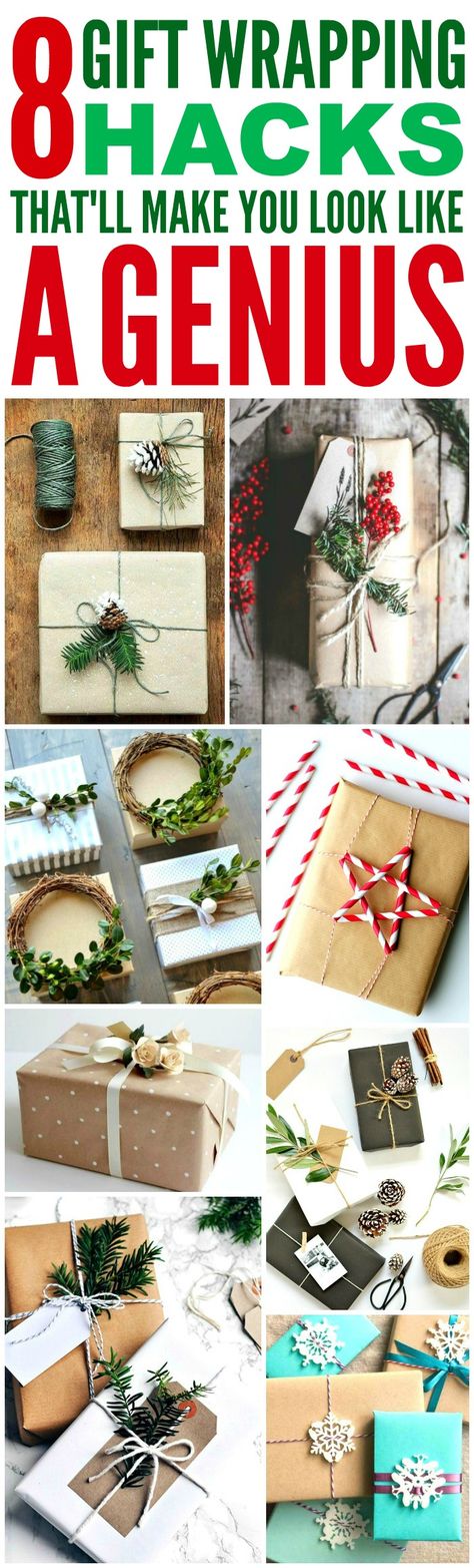 These 8 Creative Ways to wrap Christmas Presents are THE BEST! I'm so glad I found these GREAT tips! Now I can impress friends and family with my skill! Definitely pinning! Ways To Wrap Christmas Presents, Wrap Christmas Presents, Diy Christmas Wrapping, Christmas Wrapping Diy, Christmas Gift Wrapping Ideas, Christmas Creative, Gift Wrapping Ideas, Wrapping Gifts, Minimalist Christmas