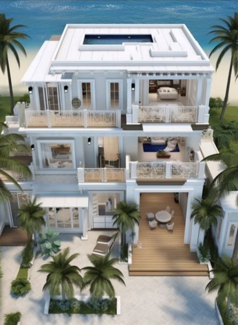 Top 100 Bloxburg Builds From The Best Creators Bloxburg House Ideas Aesthetic Exterior Modern, Bloxburg Coastal House Bedroom, Large Bloxburg House, Modern Beach House Bloxburg, Bloxburg Yacht, Bloxburg Mansion Interior, Beach Houses Exterior, Summer Bloxburg House, Bloxburg Decor