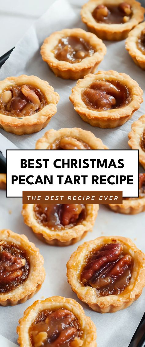 Image for Best Christmas Pecan Tart Recipe Holiday Tart Recipes, Mini Pecan Tarts Recipes, Pioneer Woman Christmas Tree Tarts, Christmas Tarts, Pecan Tarts Recipe Mini, Pecan Tartlets Recipe, Tiny Pecan Tarts, Holiday Tarts, Pecan Tarts Recipe