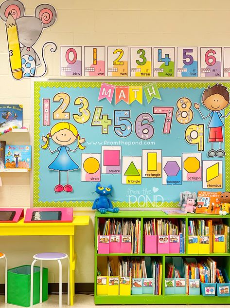 Play School Room Classroom, Numbers Decoration Classroom, Math Corner Classroom Ideas, Teaching Blends, Classroom Drawing, Classroom Numbers, Ladybug Drawing, Phonics Fluency, Number Decor