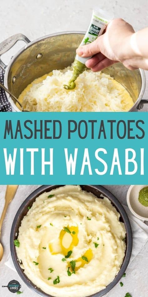 Best Mash Potatoes Recipe, Wasabi Mashed Potatoes Recipe, Garlic Mash Potatoes Recipe, Wasabi Potatoes, Garlic Whipped Mashed Potatoes, Garlic Mash Potato Recipes, Purple Mashed Potatoes, Wasabi Mashed Potatoes, Horseradish Mashed Potatoes