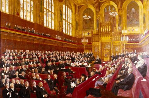 The House of Lords in 1961-62.  (Art in Parliament, parliament.uk) Glasgow Museum, Battle Dress, House Of Lords, Racing Art, House Of Commons, Support Art, Greater London, Art Uk, Slow Burn