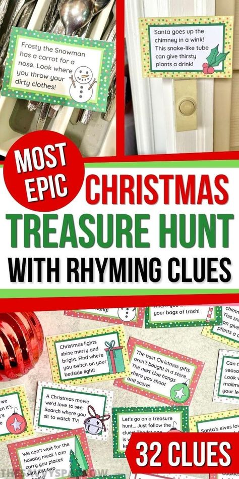 Christmas Treasure Hunt Clues For Adults, Scavenger Hunt Clues Christmas, Stocking Scavenger Hunt Clues, Around The House Scavenger Hunt Clues, Santa Scavenger Hunt Christmas Morning, Christmas Riddle Scavenger Hunt, Christmas Morning Scavenger Hunt Clues, Christmas Gift Hunt Clues For Kids, Stocking Scavenger Hunt