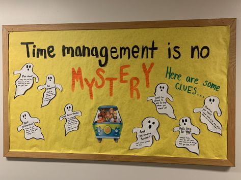 Time Management Ra Bulletin Board, Self Awareness Bulletin Boards, Life Skills Ra Bulletin Board, Life Skills Bulletin Board Ideas, Time Management Bulletin Board, Life Skills Bulletin Board, Ra Boards College, Bulletin Board Ideas For College, Mental Health Bulletin Board Ideas