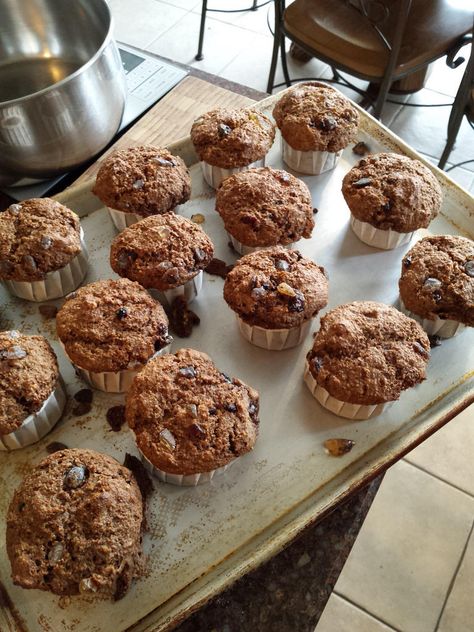 "Big Batch" Bran Muffins Peach Yogurt Muffins, All Bran Muffins, Flax Granola, Batch Cooking Recipes, Bran Muffin, Cherry Bread, Yogurt Muffins, Bran Muffins, Healthier Food